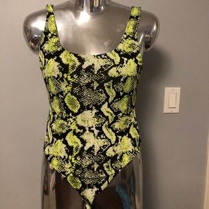 Snake print bodysuit